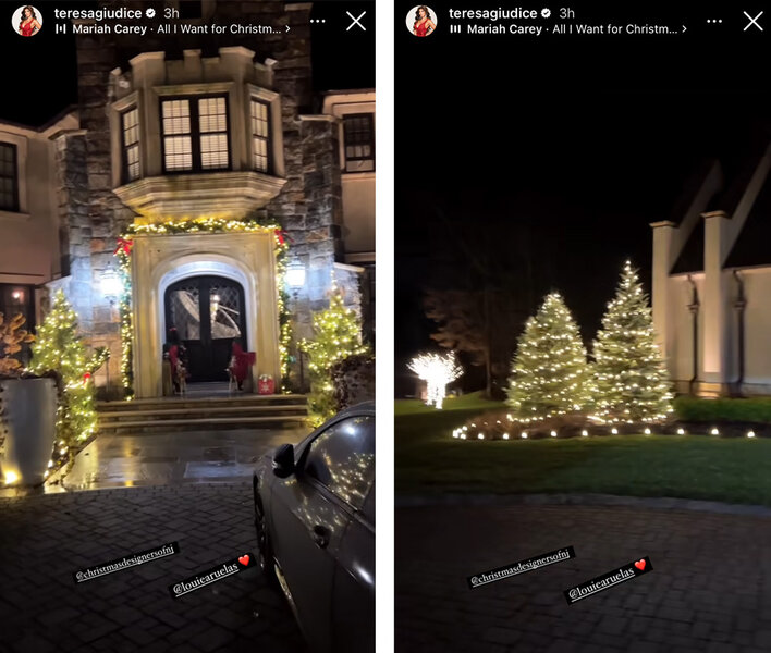 Teresa Giudice's Christmas decorations shine on her Instagram story.