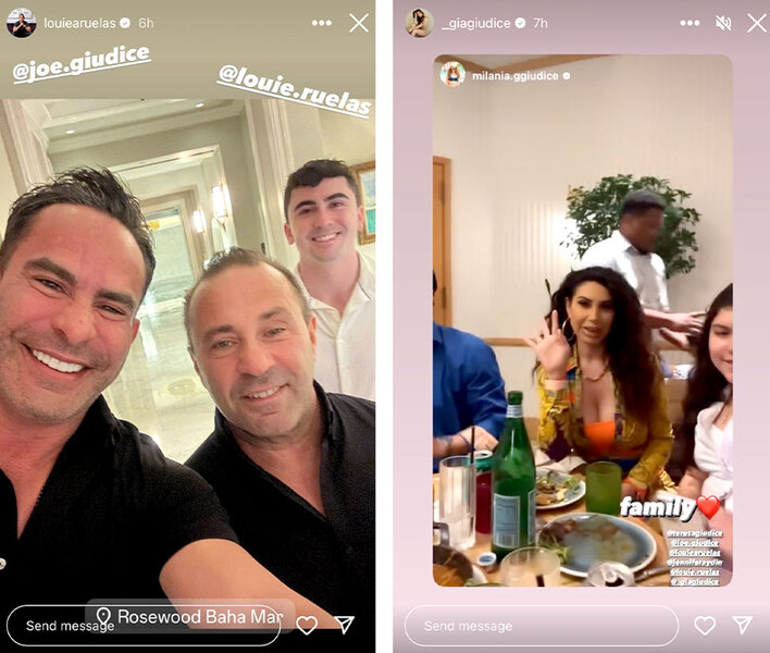 Split of Louie Ruelas with Joe Giudice and Jennifer Aydin with her family all in the Bahamas together.