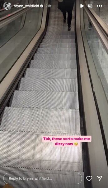 Brynn Whitfield on an escalator.