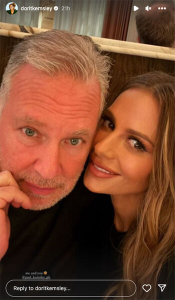 Dorit Kemsley and Paul Kemsley pose together while in London.