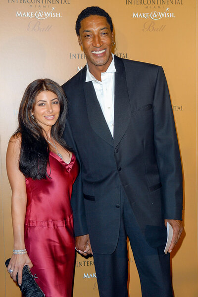 Basketball player Scottie Pippen and Wife Larsa Younan attend the 13th Annual InterContinental Make-A-Wish Ball