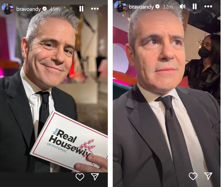 A series of Andy Cohen at the Real Housewives of Potomac reunion