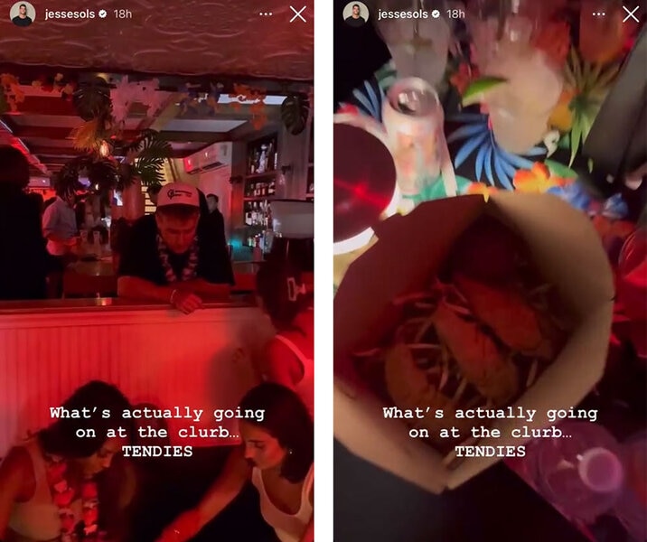 A split of Jesse Solomon's night out with the Summer House cast.
