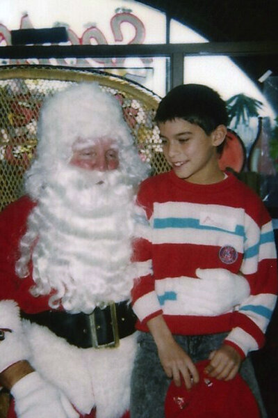 Jax Taylor visits with Santa Claus during the holidays