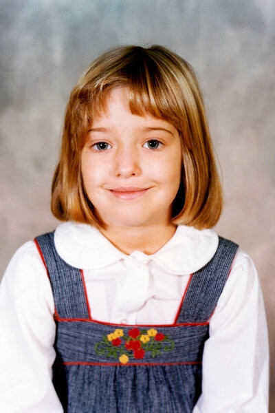 A school photo of Erika Jayne in elementary school