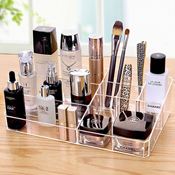 CHANEL VIP Gift Black Glossy Makeup Brush Holder Cosmetic Organizer 3 Slots  for sale online