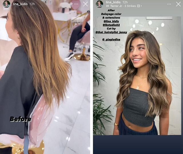 Gia Giudice before and after hair refresh.