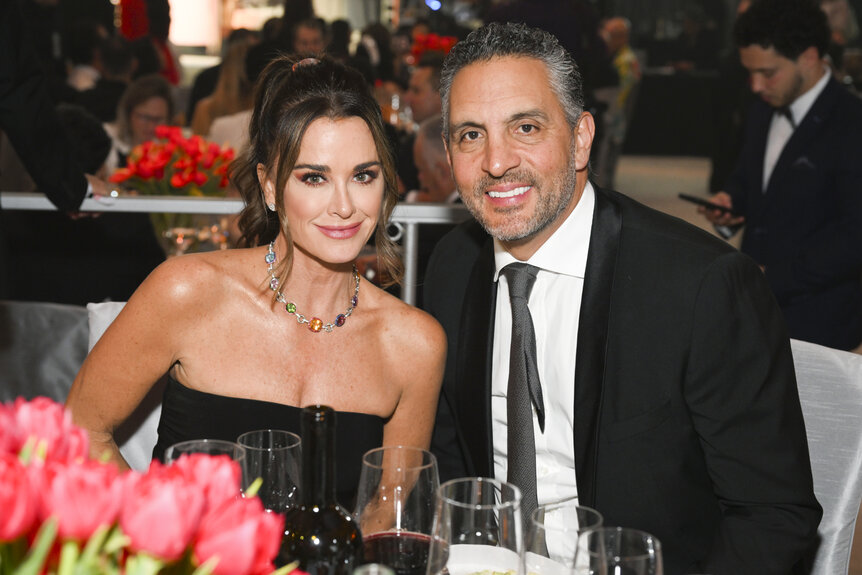 Kyle Richards and Maurico Umansky at Academy Awards viewing party