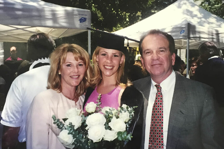 Tracy Tutor with her family at her graduation.