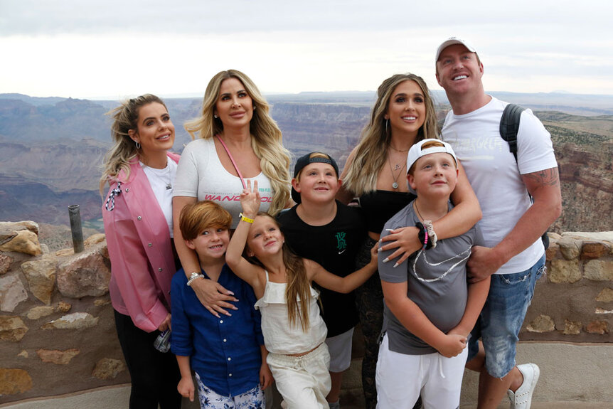 Kim Zolciak and Kroy Biermann with their children at the Grand Canyon
