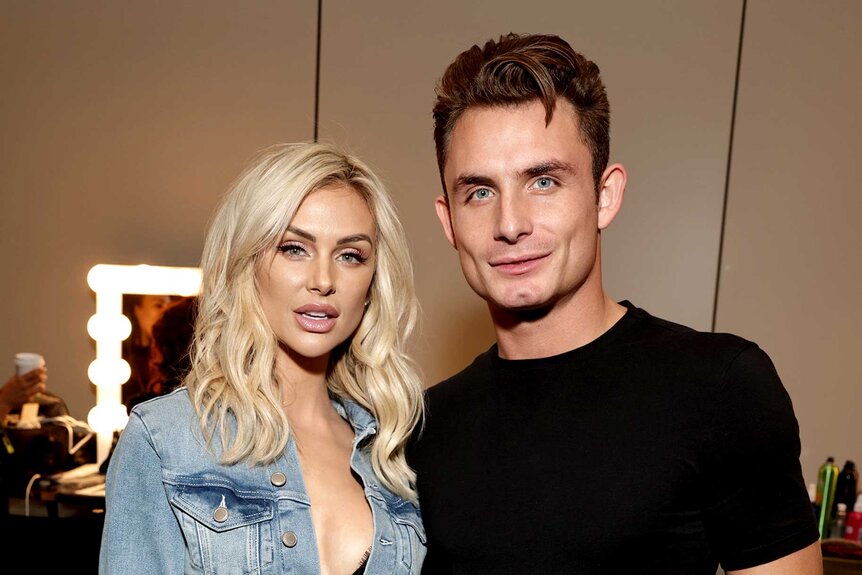 Lala Kent and James Kennedy pose together backstage at BravoCon