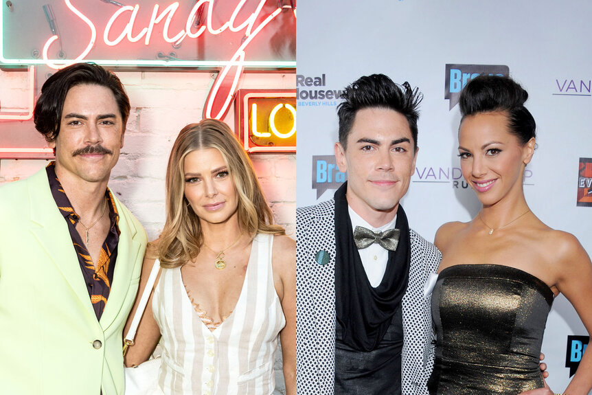 Split image of Tom Sandoval and Ariana Madix and Tom Sandoval and Kristen Doute