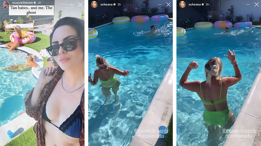 James, Ariana, and Katie at the pool.