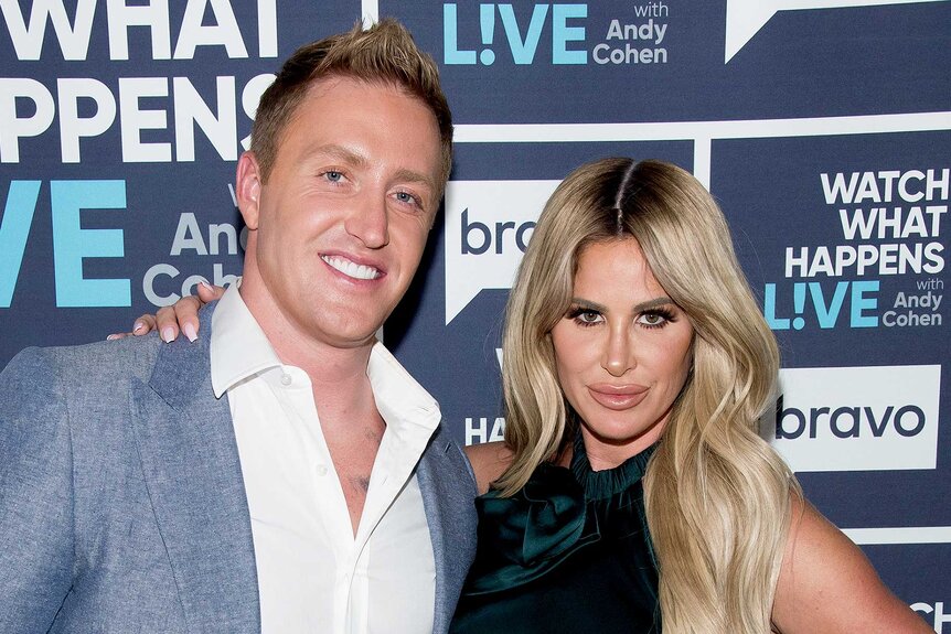 Kim Biermann poses with husband Kroy on Watch What Happens Live