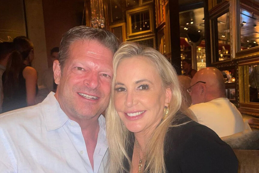 Shannon Storms Beador and John Janssen pose for a photo together.