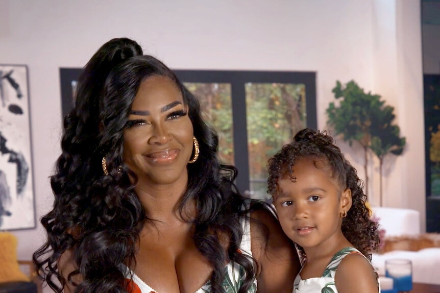 Kenya Moore and Brooklyn Daly during an interview on The Real Housewives of Atlanta.