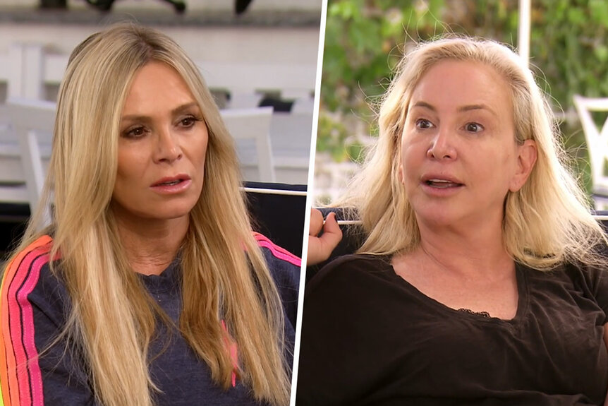 Split of Tamra Judge and Shannon Beador having a conversation together.