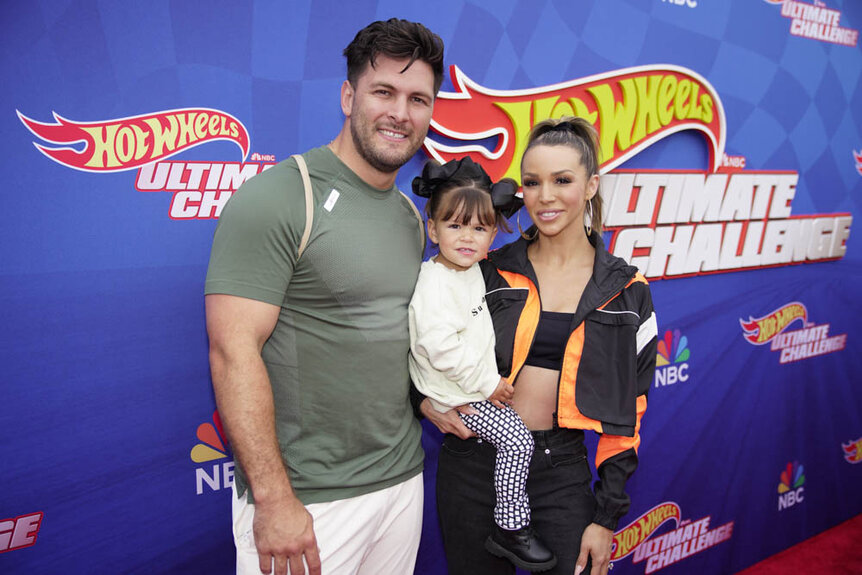 Brock Davies, Summer Moon, and Scheana Shay photographed at a Hot Wheels Event.