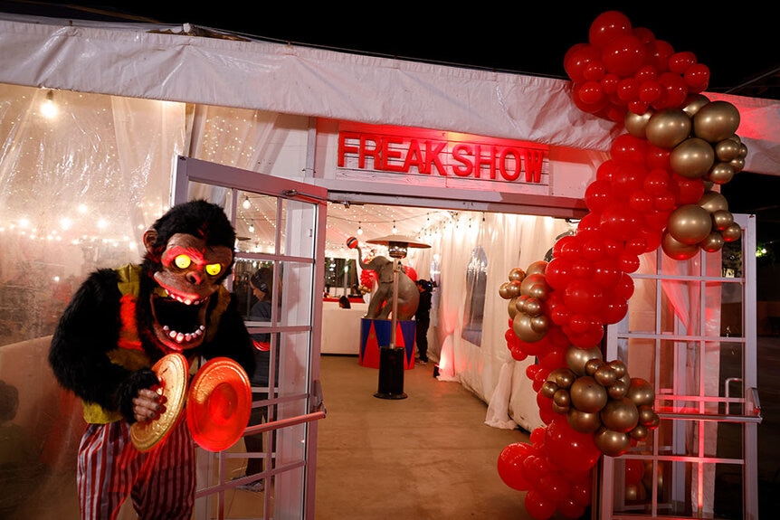 "Freakshow" themed decor at Gina Kirschenheiter's costume party.