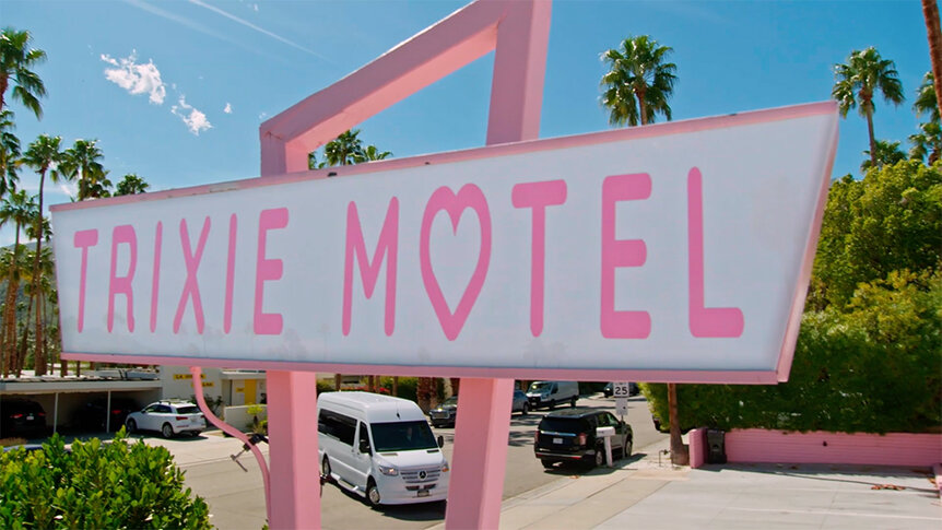 The motel sign at the Trixie Motel in Palm Springs.