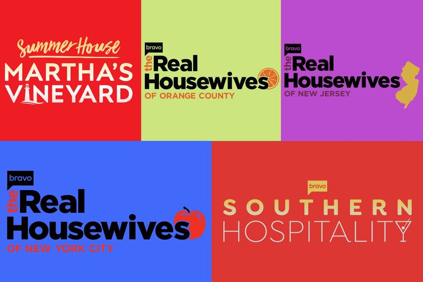 Logos for Summer House Martha's Vineyard, RHOC, RHONJ, RHONY and Southern Hospitality