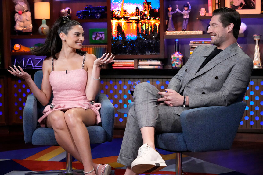 Paige Desorbo and Craig Conover as guests on WWHL