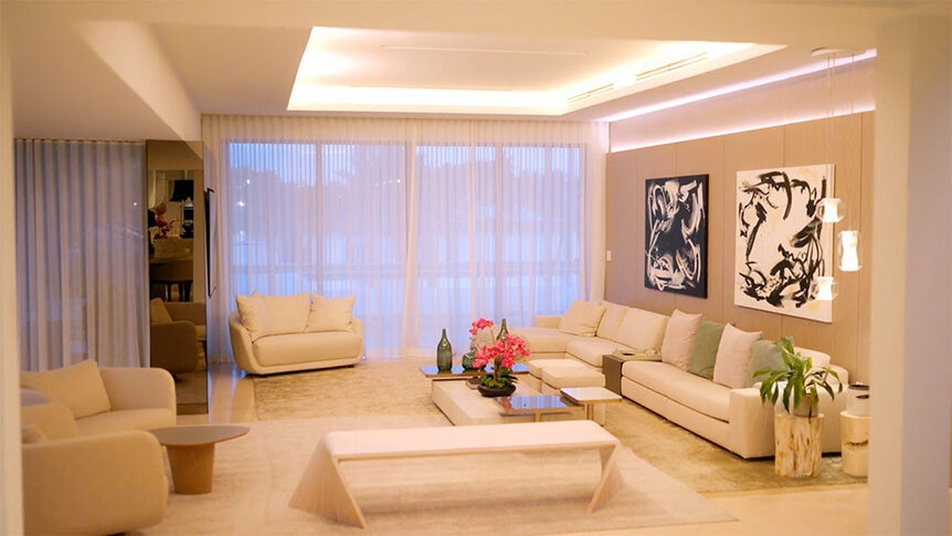 Jody Glidden's renovated living room in Miami.