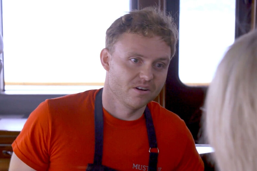Chef Jack in a conversation with Captain Sandy on Below Deck.