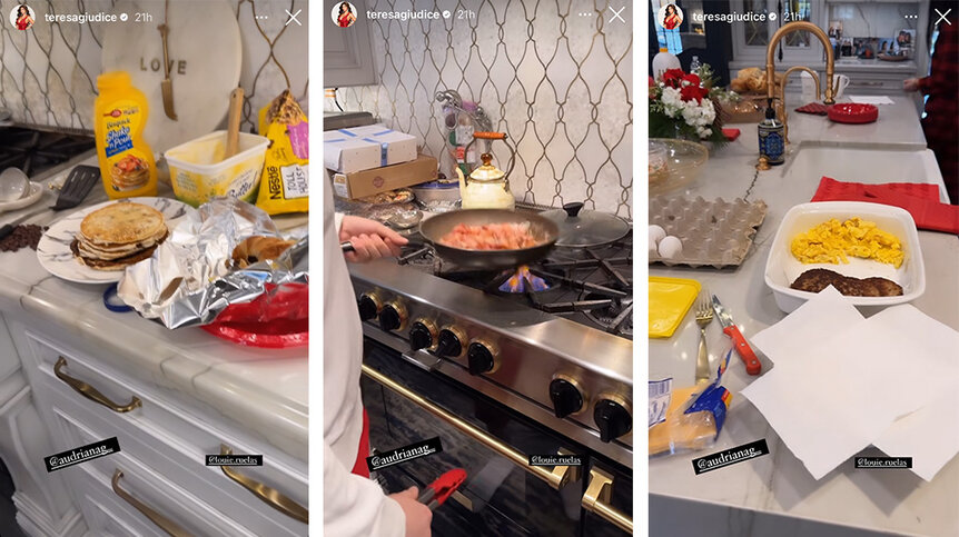 Teresa Giudice posts her Christmas cooking on Instagram.
