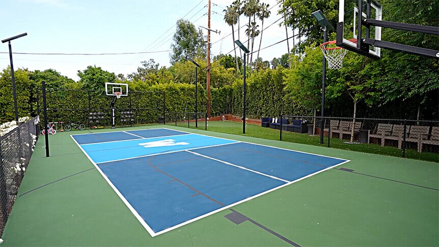 Annemarie Wiley's backyard basketball court.