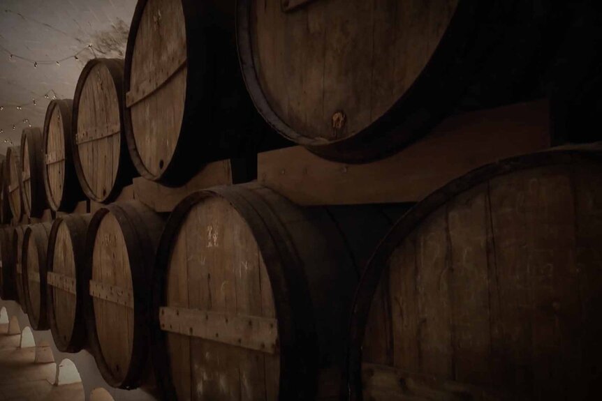 Barrels of wine in The Real Housewives of Beverly Hills 1313.