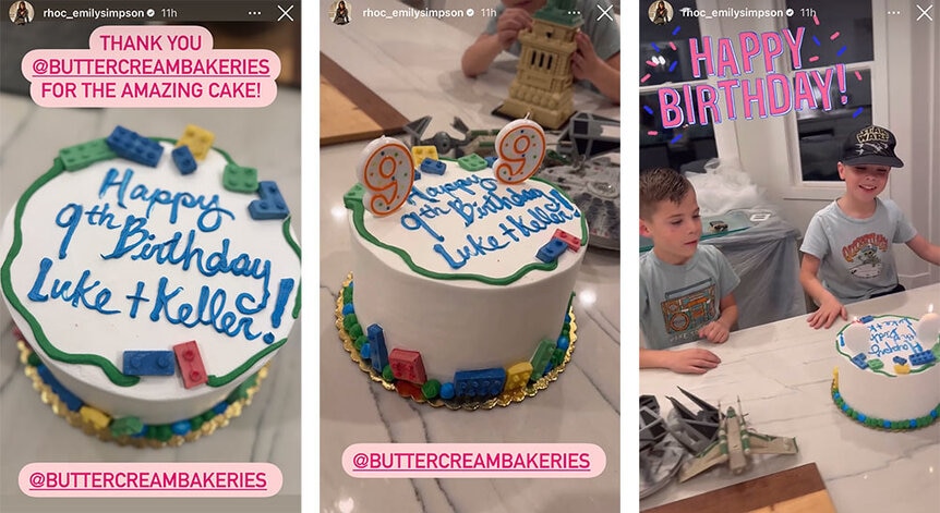 A split of Luke Simpson and Keller Simpson's birthday cake.