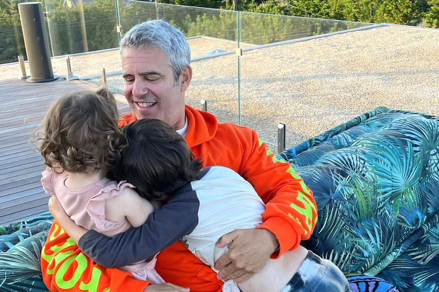 Andy Cohen with his kids, Ben Cohen and Lucy Cohen.