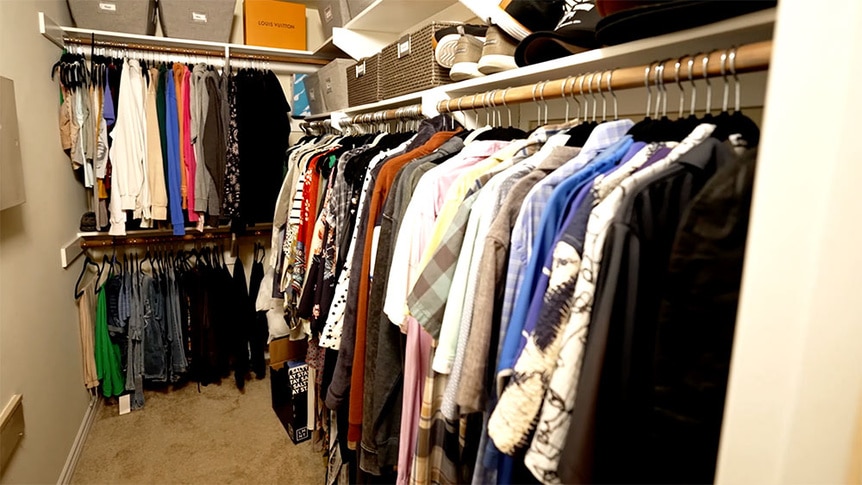 Kristen Doute's closet with her and Luke's clothes.