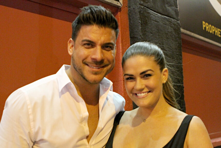Jax Taylor and Brittany Cartwright smile together outside