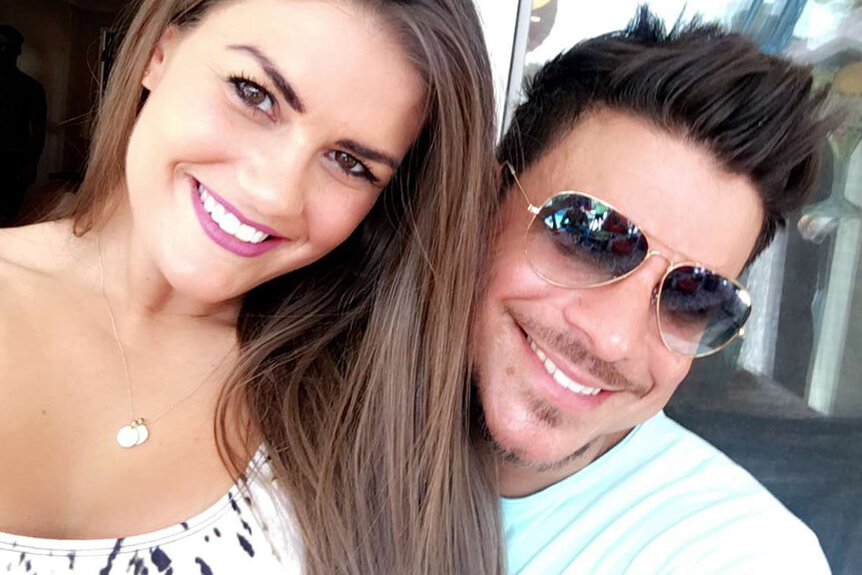 Jax Taylor wears sunglalsses white Brittany Cartwright smiles in a selfie together